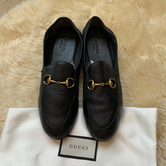 GUCCI Brixton Horsebit Black Leather Foldable Blogger Favorite Celebrity Loafer - Picture 3 of 15